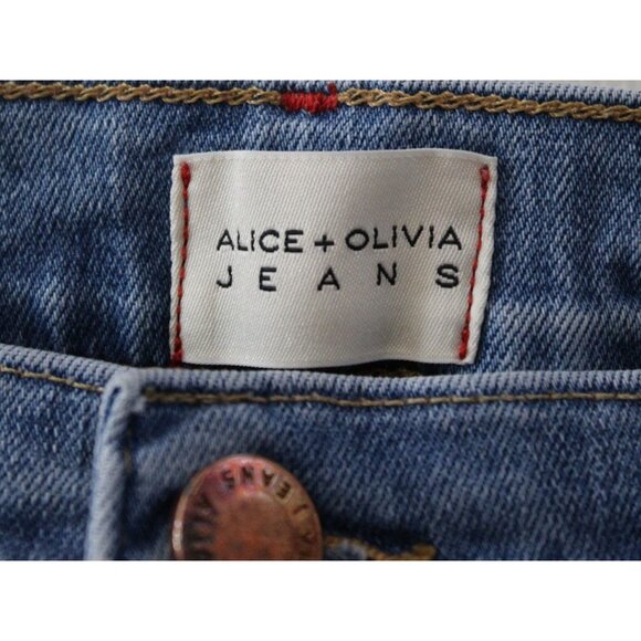 Alice + Olivia Size 28 Beautiful High Rise Seamed Bell Bottom denim Jeans - Picture 4 of 9